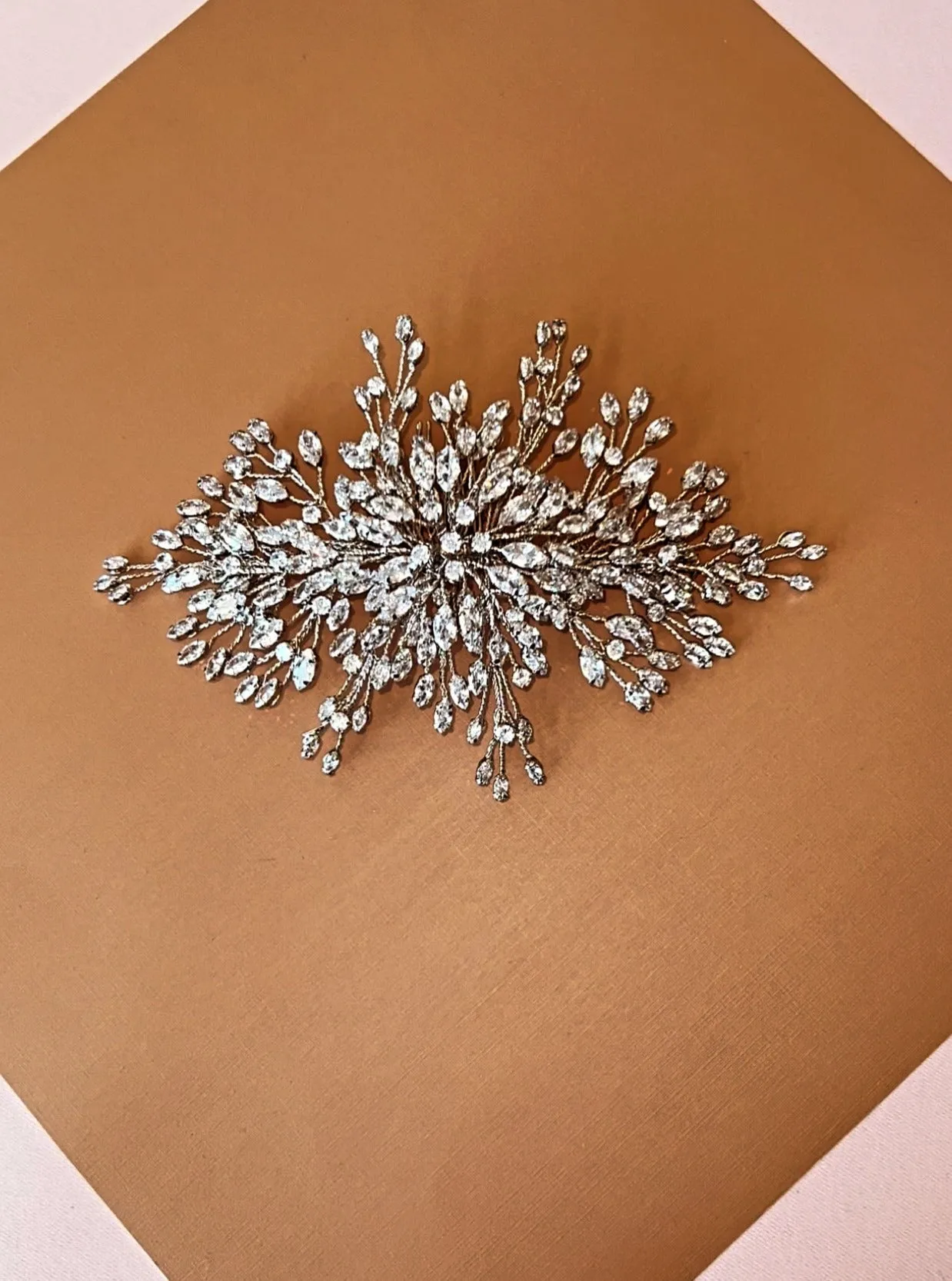 Ellee Real Bride Adorned with LUSSO Swarovski Hair Comb, Stunning Wedding Headpiece