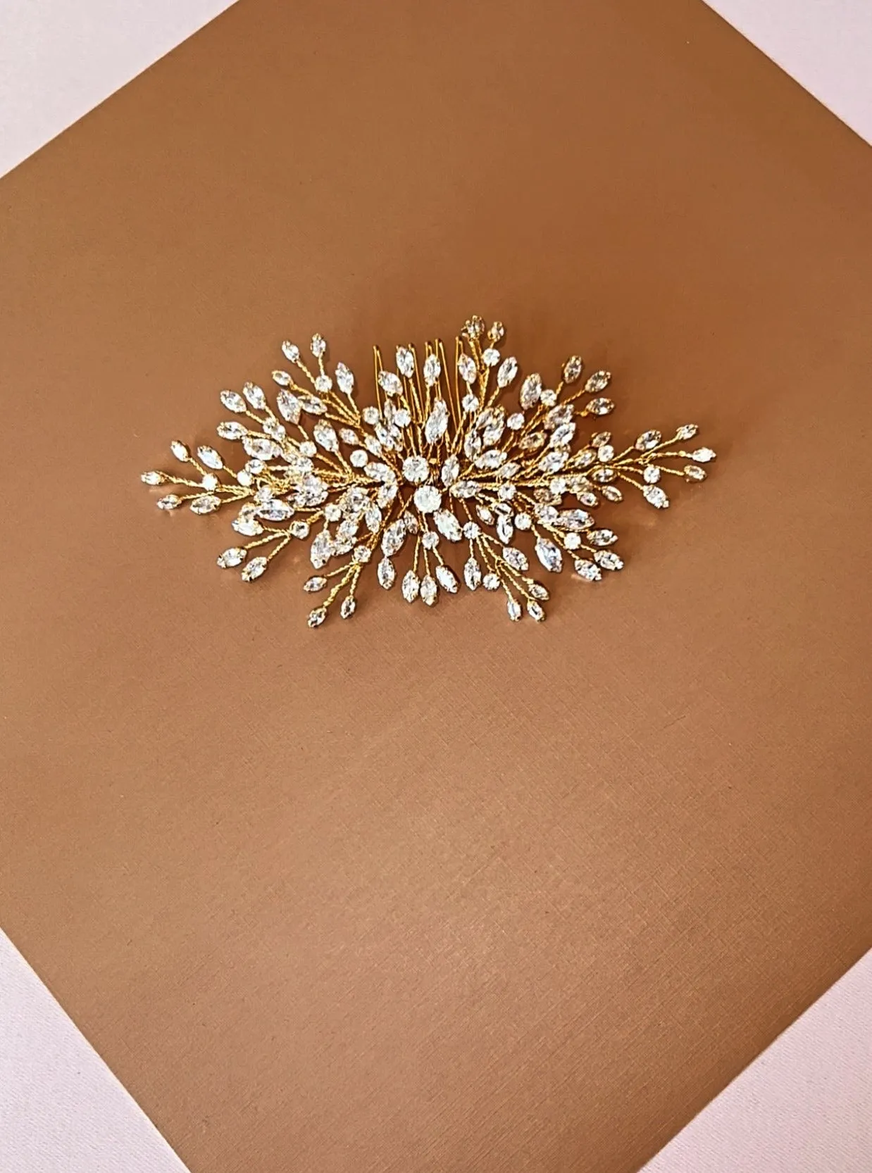 Ellee Real Bride Adorned with LUSSO Swarovski Hair Comb, Stunning Wedding Headpiece