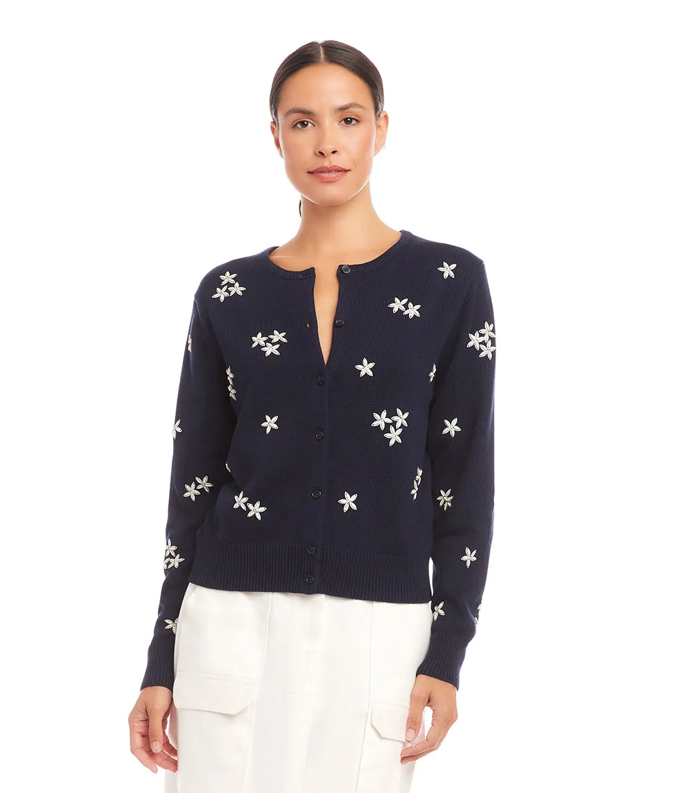 Embellished Cardigan Sweater