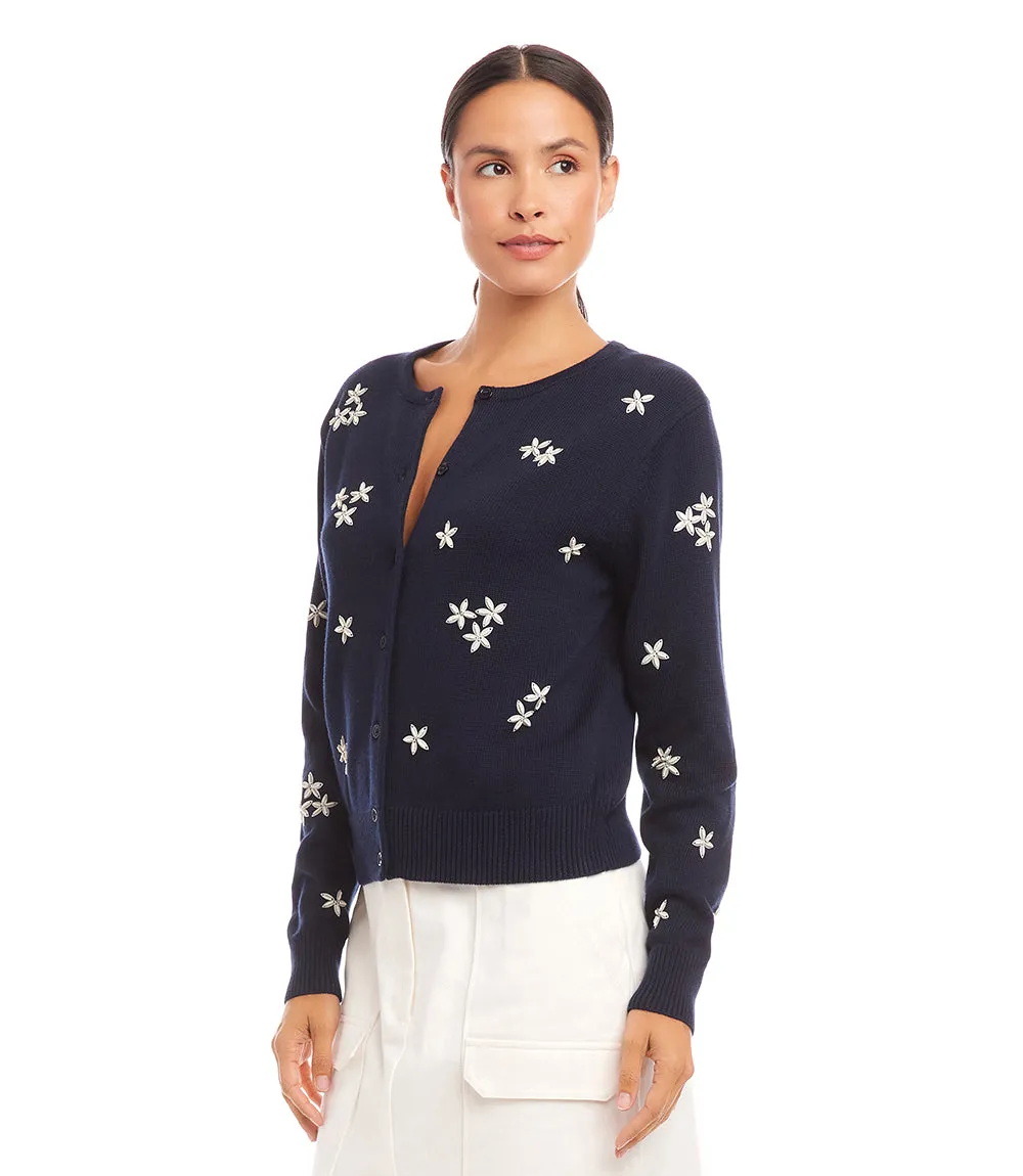 Embellished Cardigan Sweater