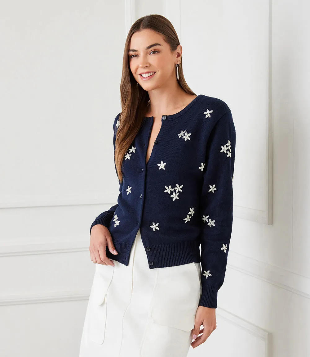 Embellished Cardigan Sweater