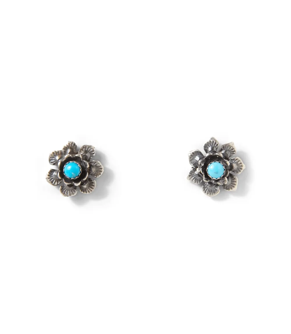 Embellished Flower Turquoise Earrings