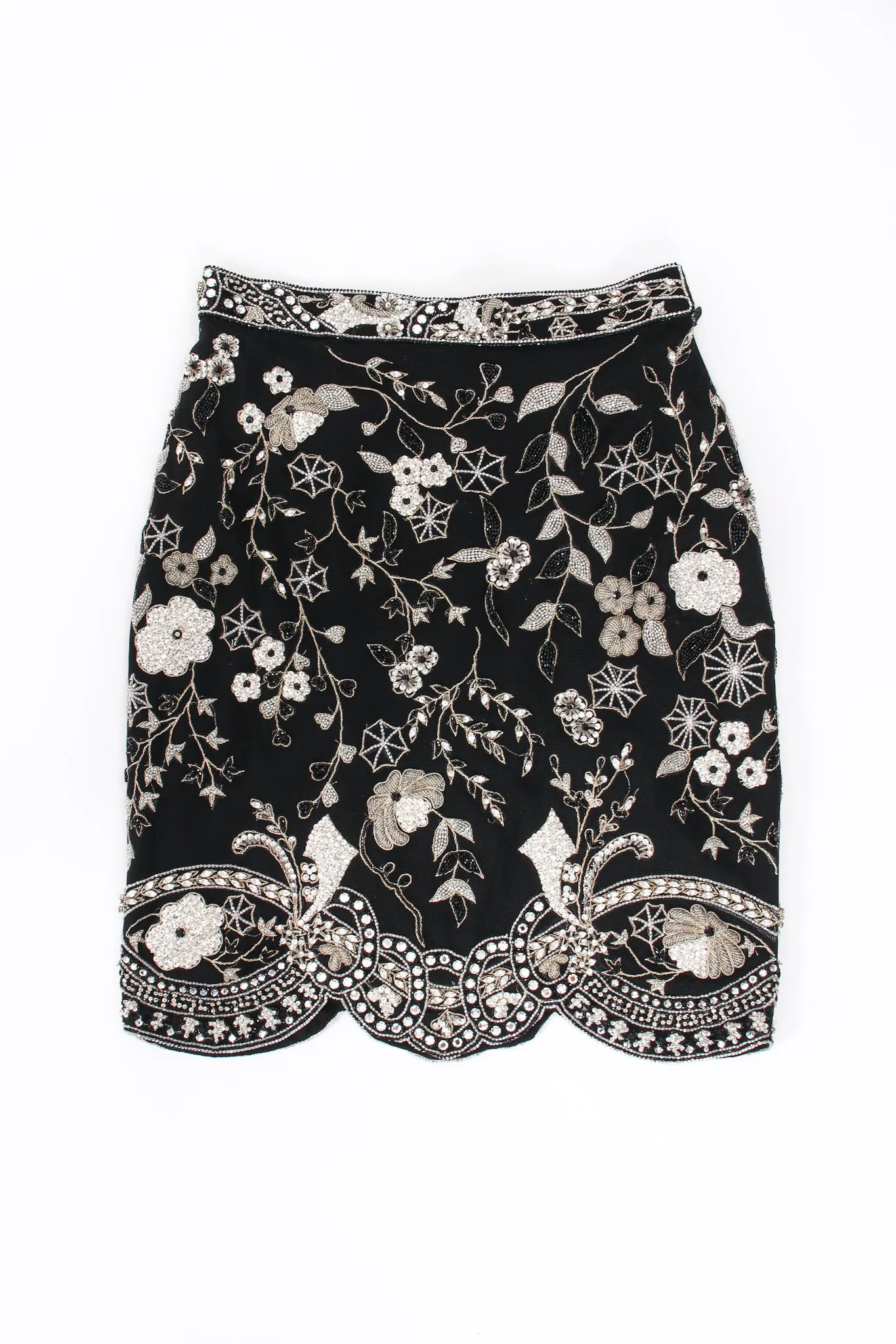 Embellished Mesh Mini Skirt