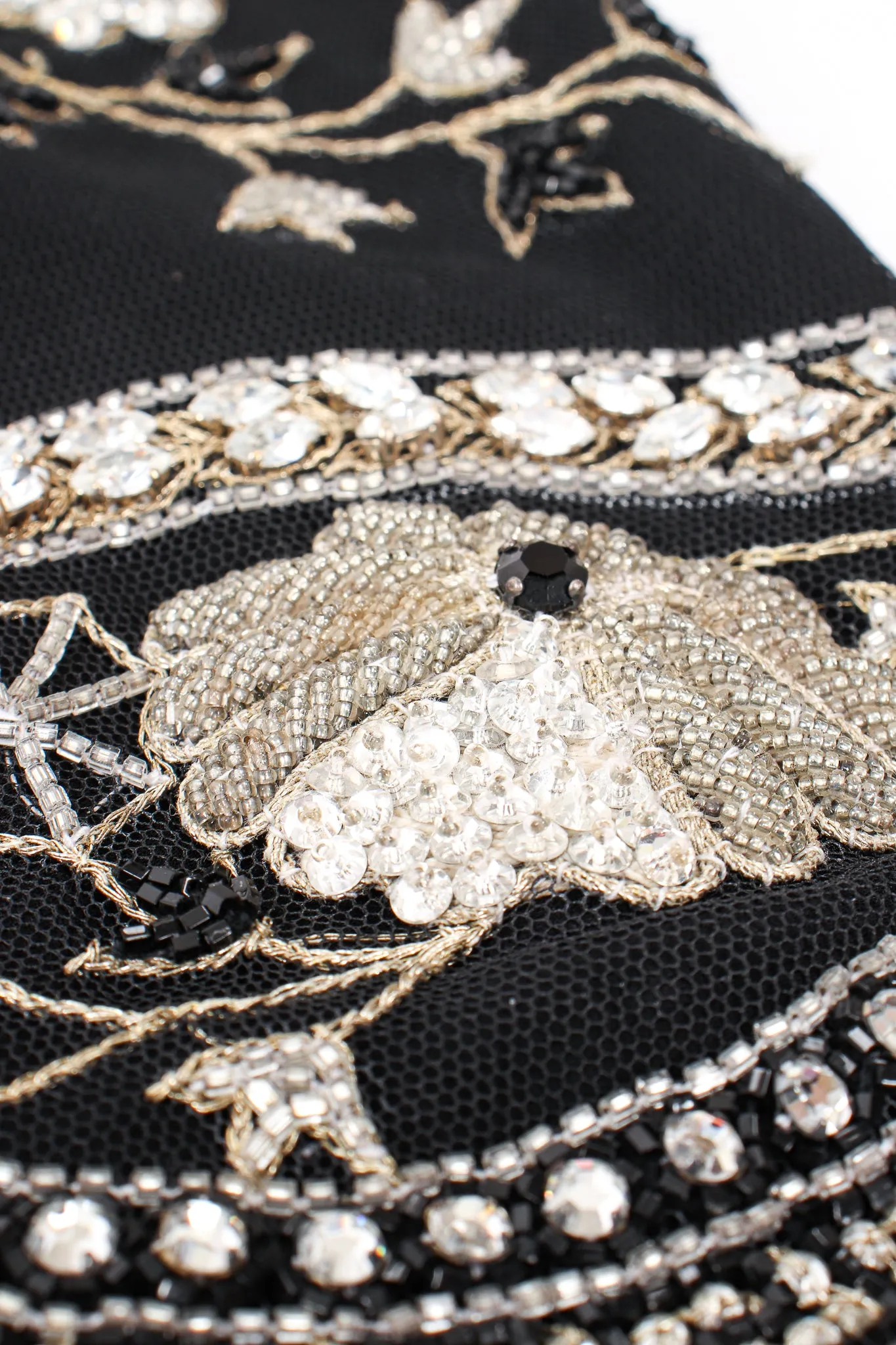 Embellished Mesh Mini Skirt
