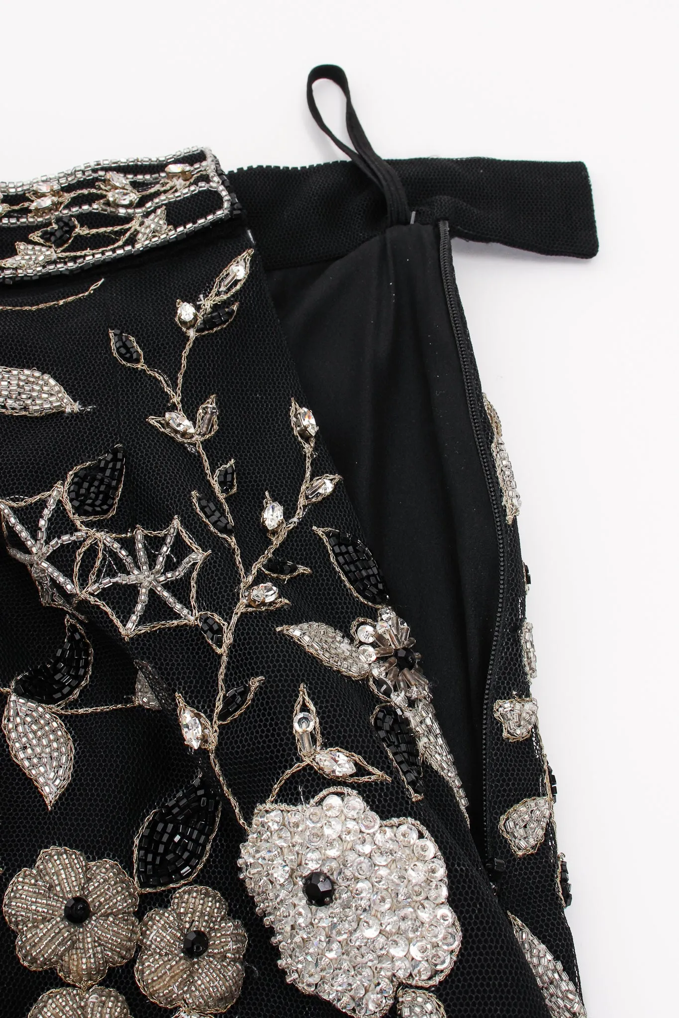Embellished Mesh Mini Skirt
