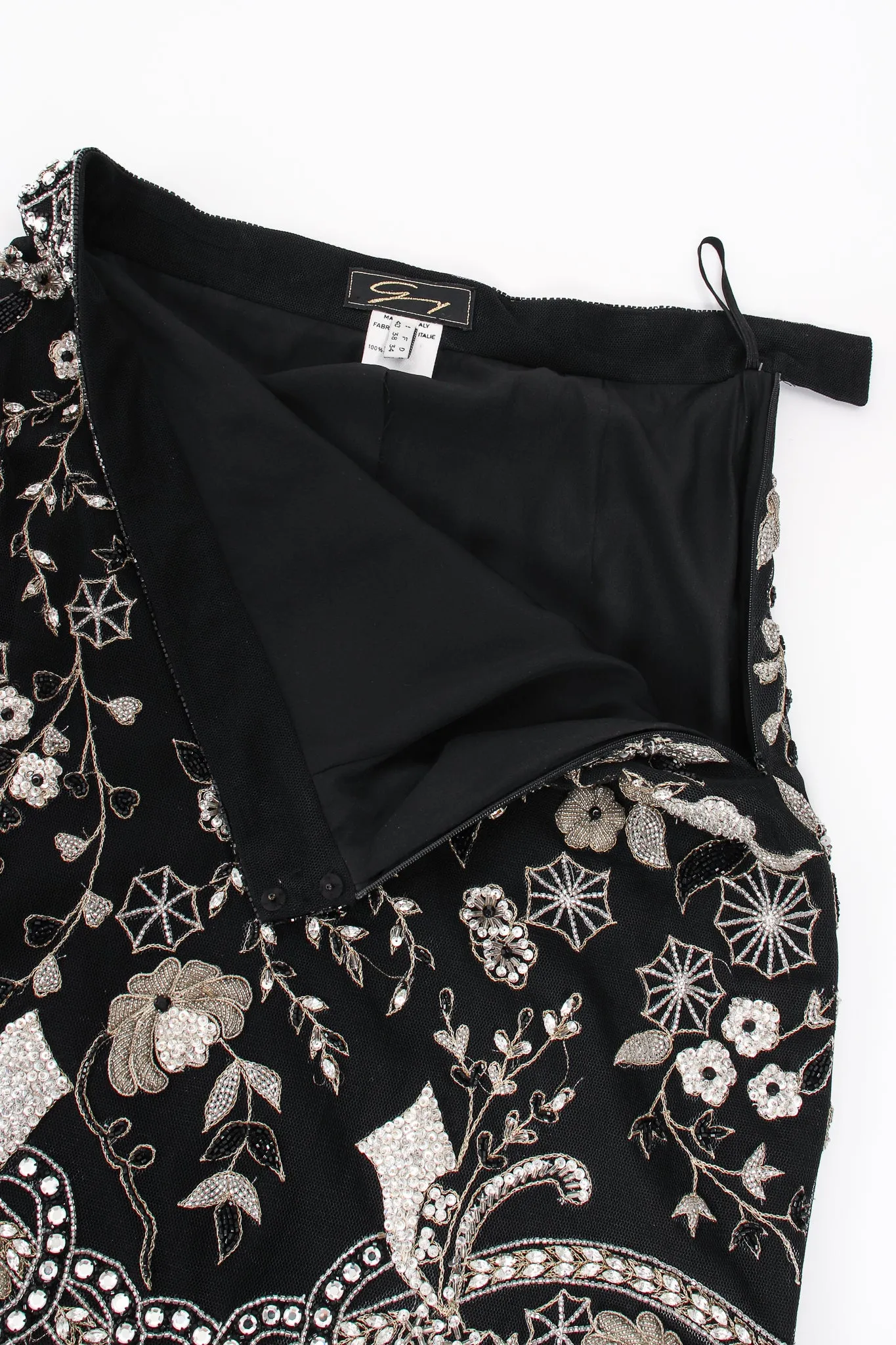 Embellished Mesh Mini Skirt