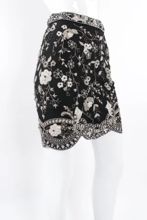 Embellished Mesh Mini Skirt