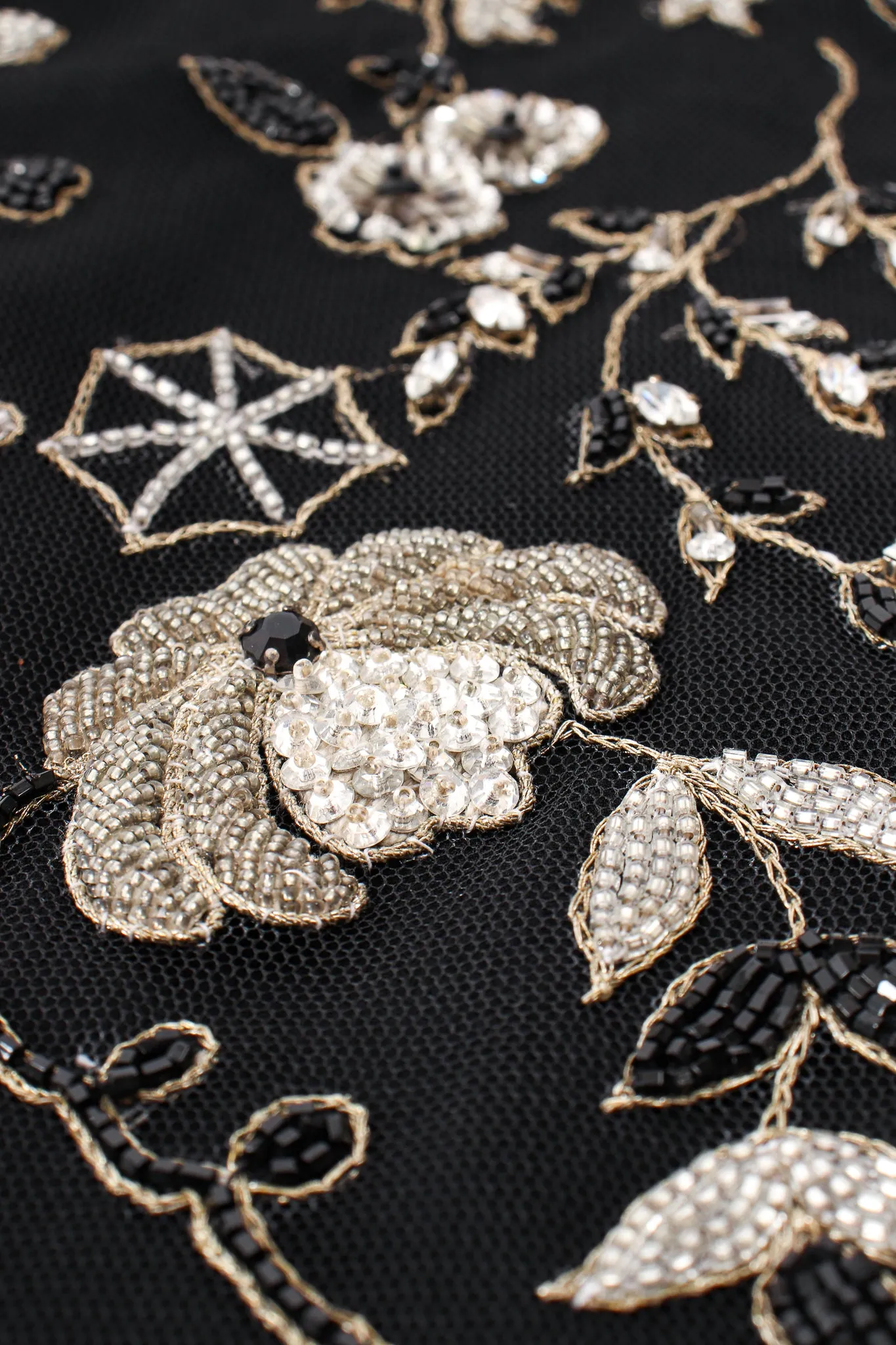 Embellished Mesh Mini Skirt