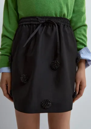 Embellished Mini Shirt, Black