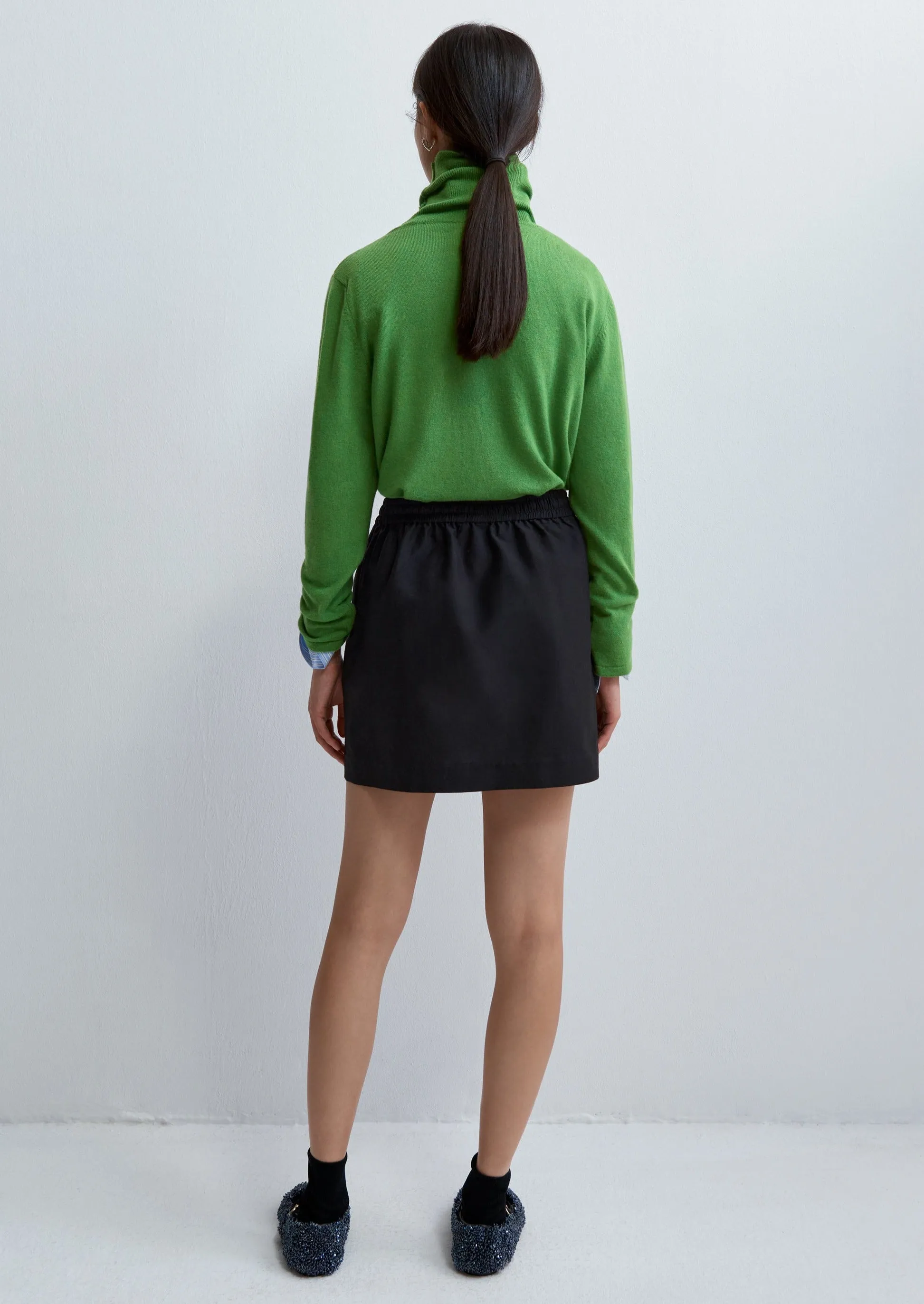 Embellished Mini Shirt, Black