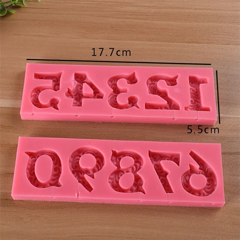 EMBELLISHED NUMBERS MOULD 0-9 WITH LOLLIPOP HOLE