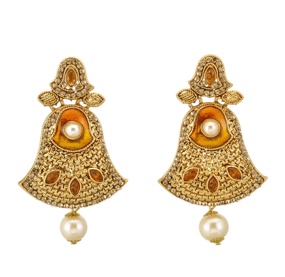 Embellished Pair Metal Earrings