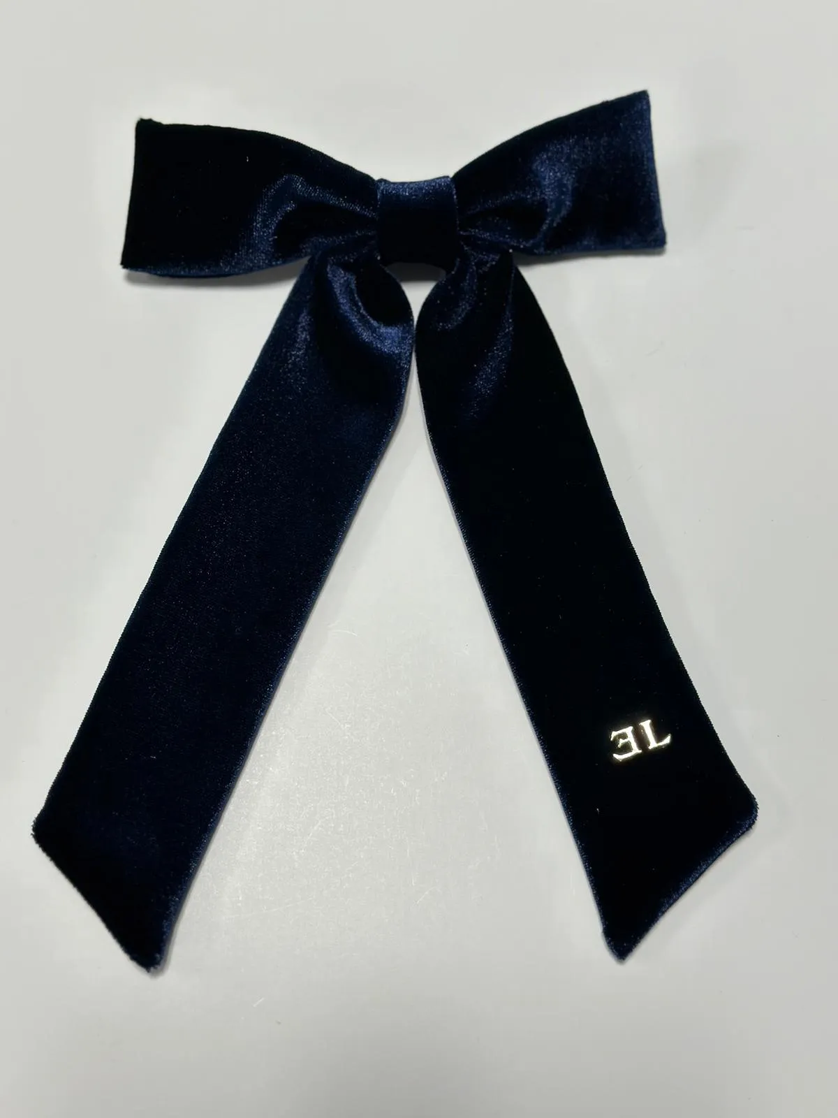 Embellished Pearl Bow-Navy