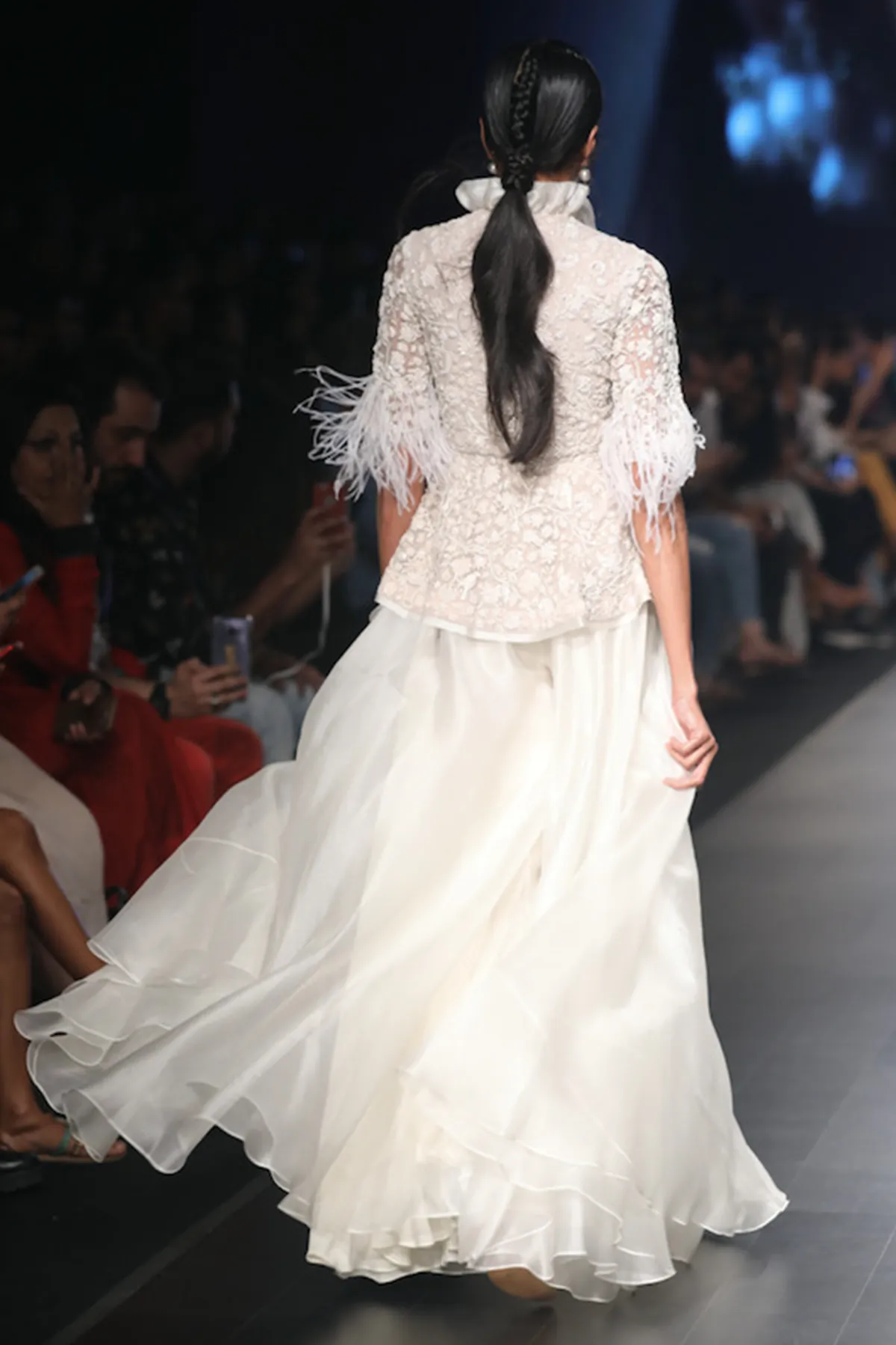 Embellished Peplum with Organza Sharara Trousers