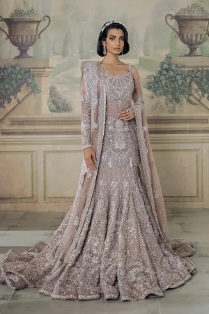 Embellished Silver Grey Mermaid Lehenga for Bridal Wear