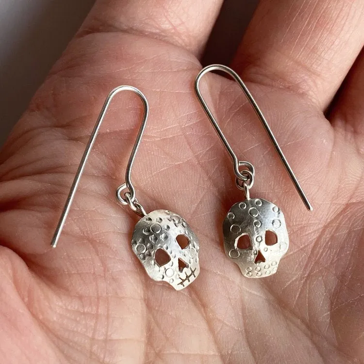 Embellished Skull Dangle Earrings