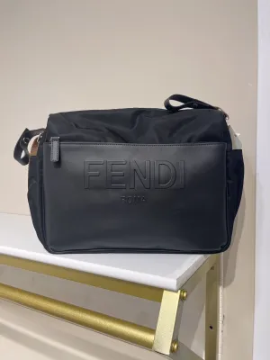 EMBOSSED TXT LOGO DIAPER BAG
