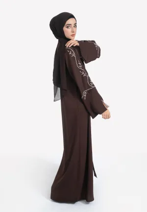 Espresso Embellished Open Abaya