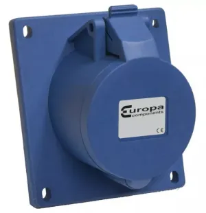 Europa IPSA323P IP44 Socket Angled Panel Mount 230V 2P E 32A 6H