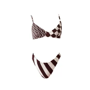 Fendi Brown Checkered Bikini