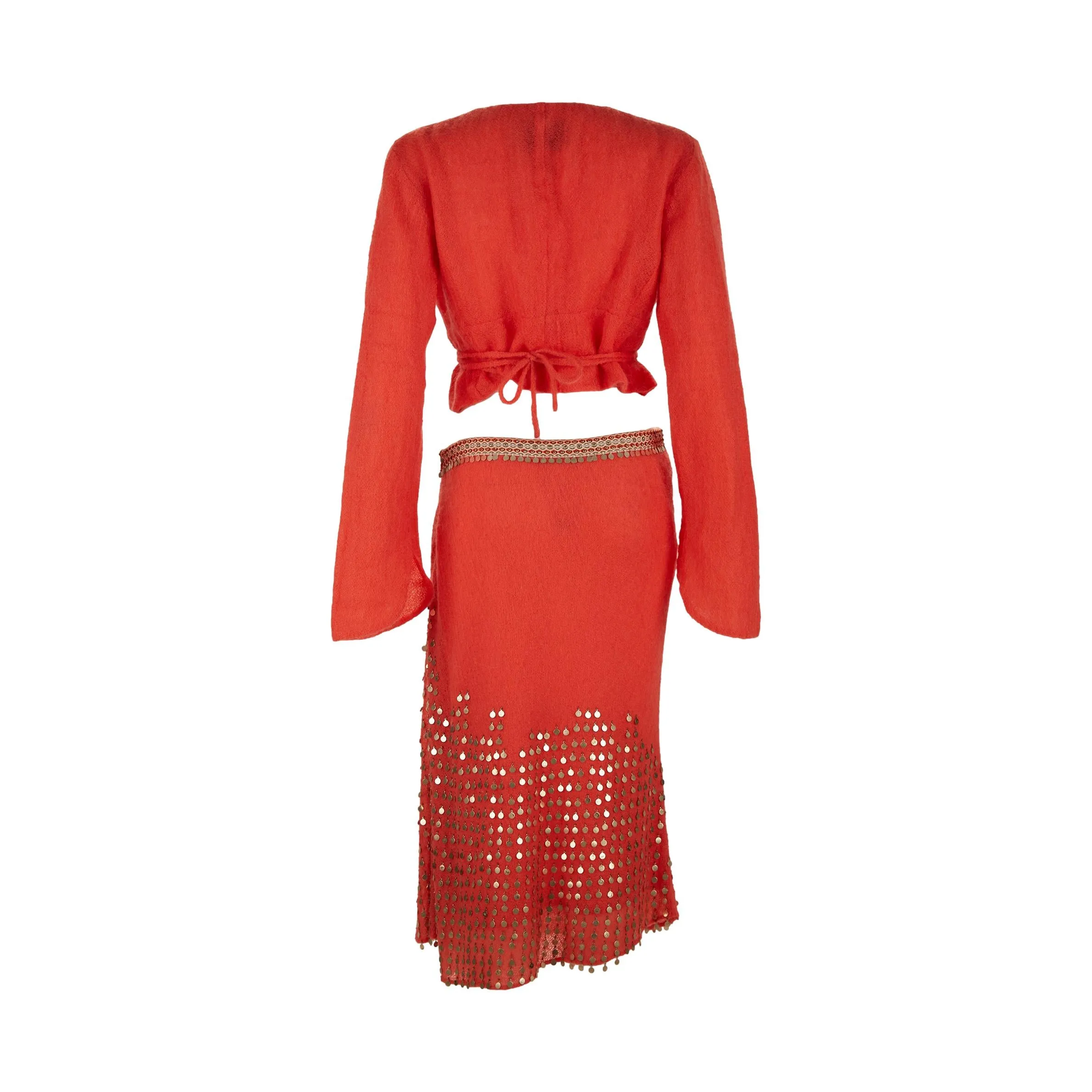 Fendi Coral Mohair Embellished Set