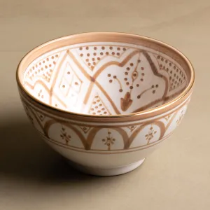 Fez Sand Bowl - Moroccan Dinnerware Adorned with 12 Carat Gold Accents