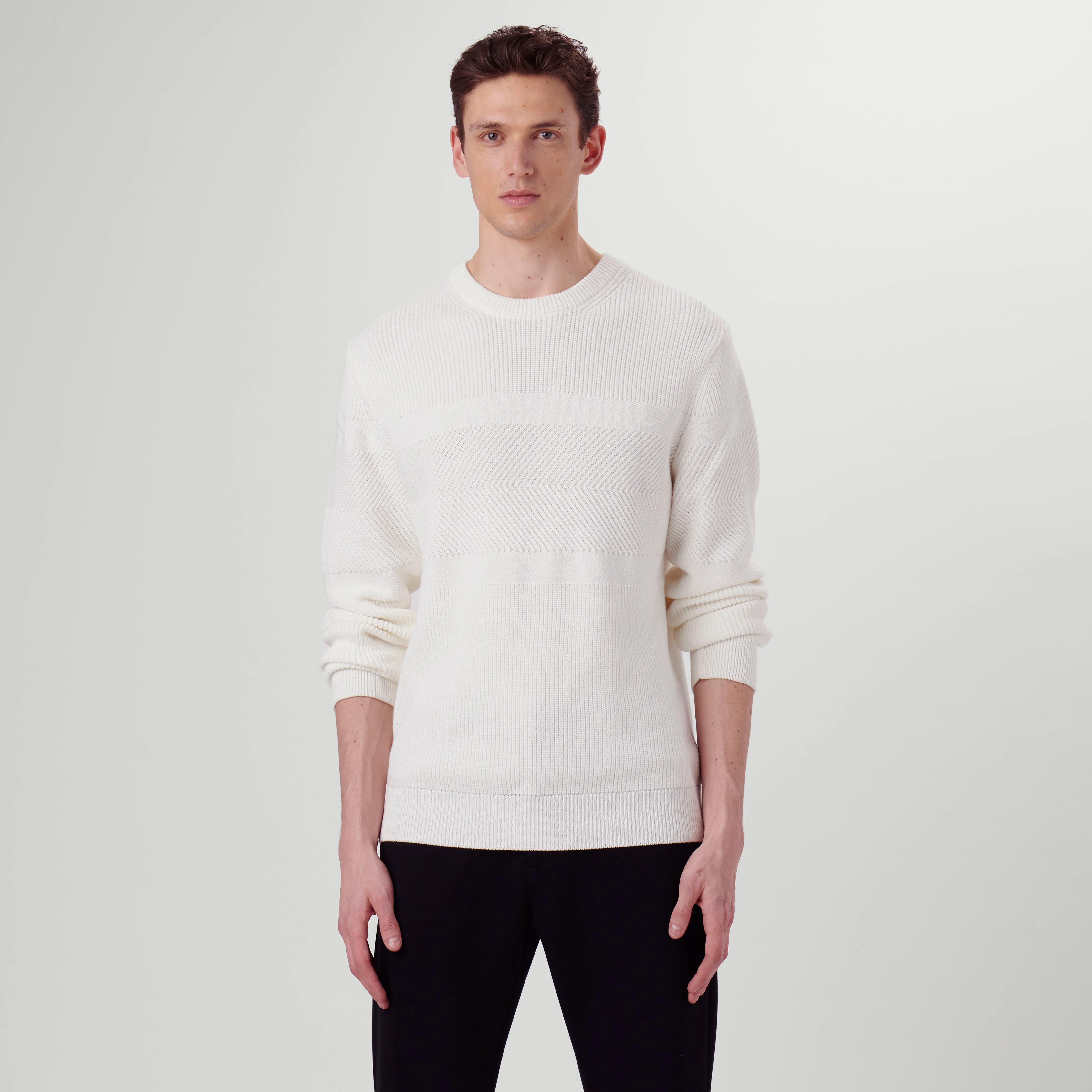 Fisherman Stitch Crew Neck Sweater