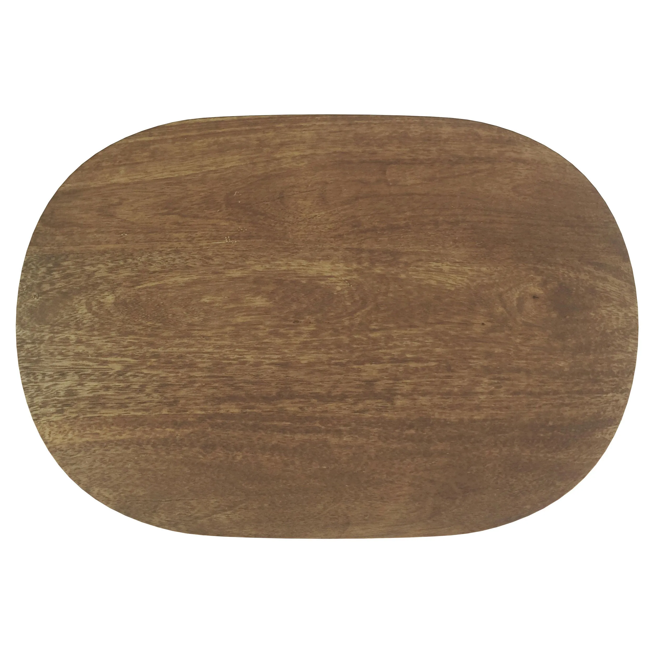 Fletcher Oval Solid Mango Wood Accent Side Table Brown