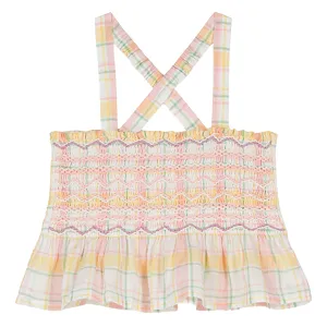 Florentina Yellow Positano Check Crop Top