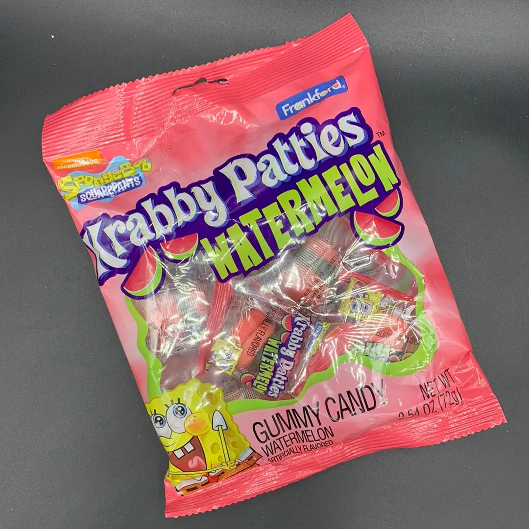 Frankford SpongeBob - Krabby Patties, Watermelon Flavour Gummy Candy, 72g (USA)