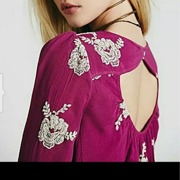 Free People Emma Trapeze Boho Festival Hippie Retro Cottage Romantic Dre…
