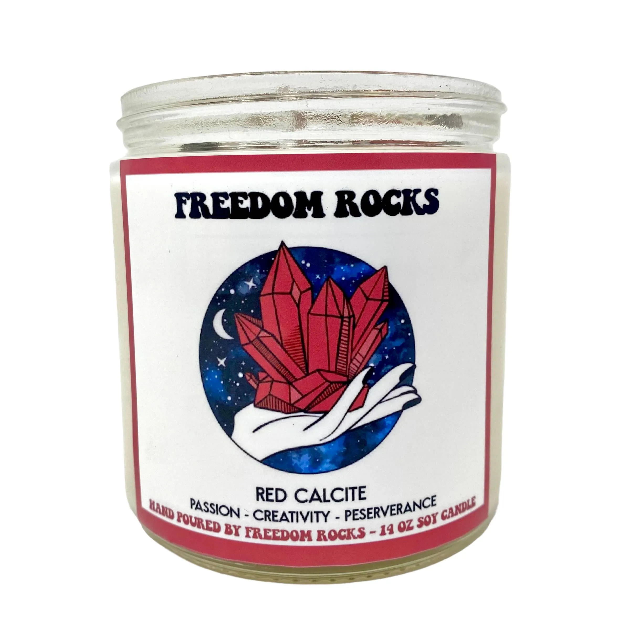 Freedom Rocks Crystal Adorned 14 Ounce Scented Soy Candle