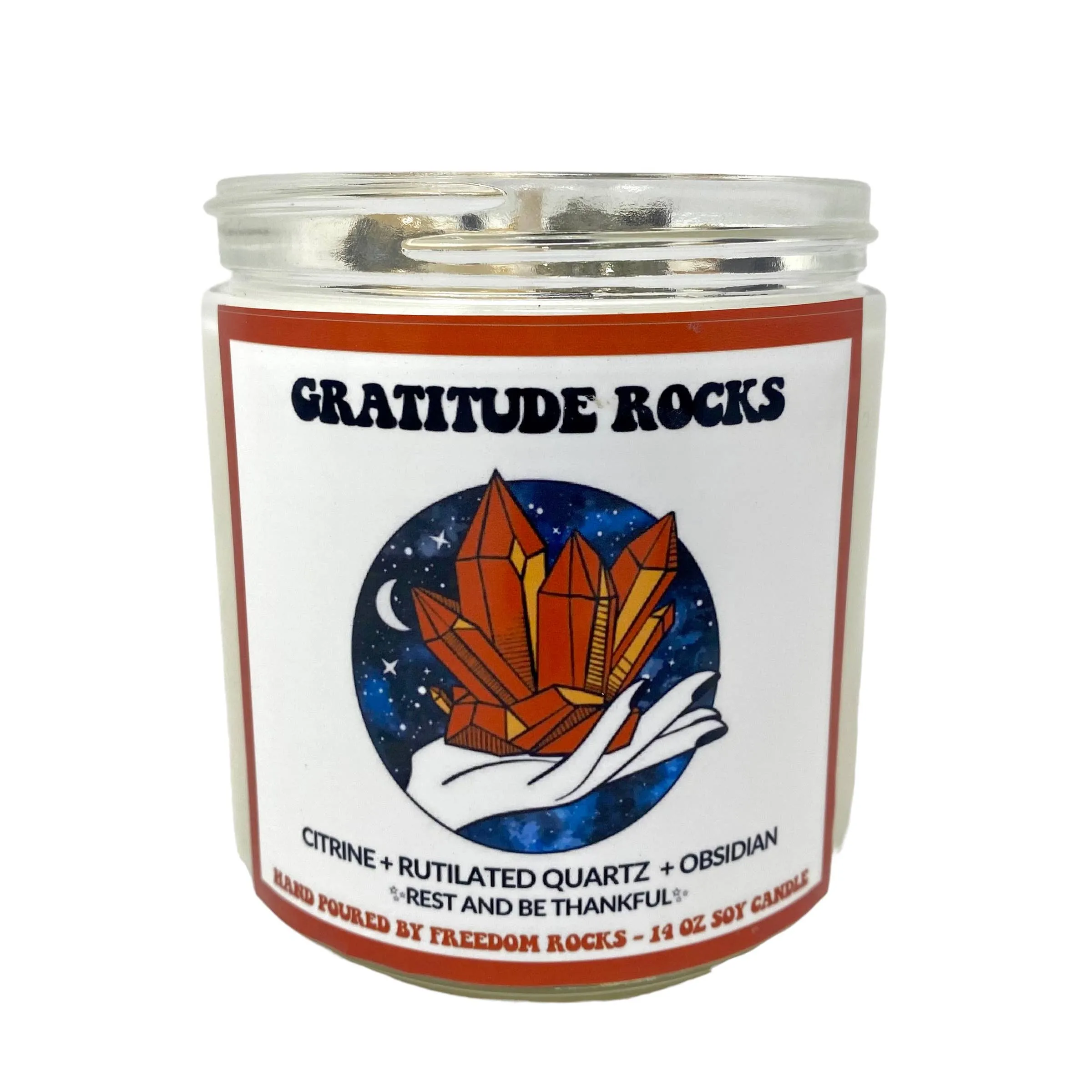 Freedom Rocks Crystal Adorned 14 Ounce Scented Soy Candle