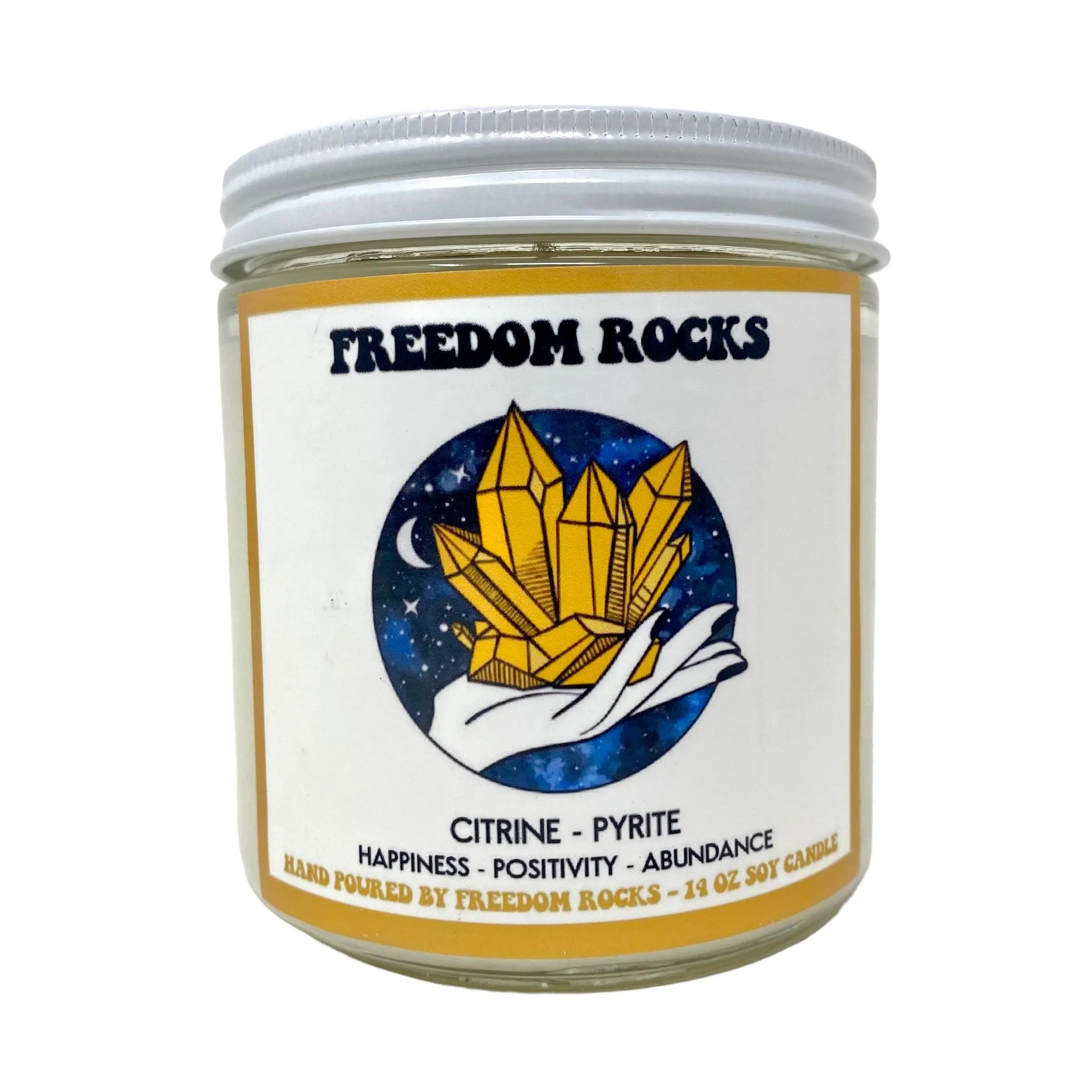 Freedom Rocks Crystal Adorned 14 Ounce Scented Soy Candle