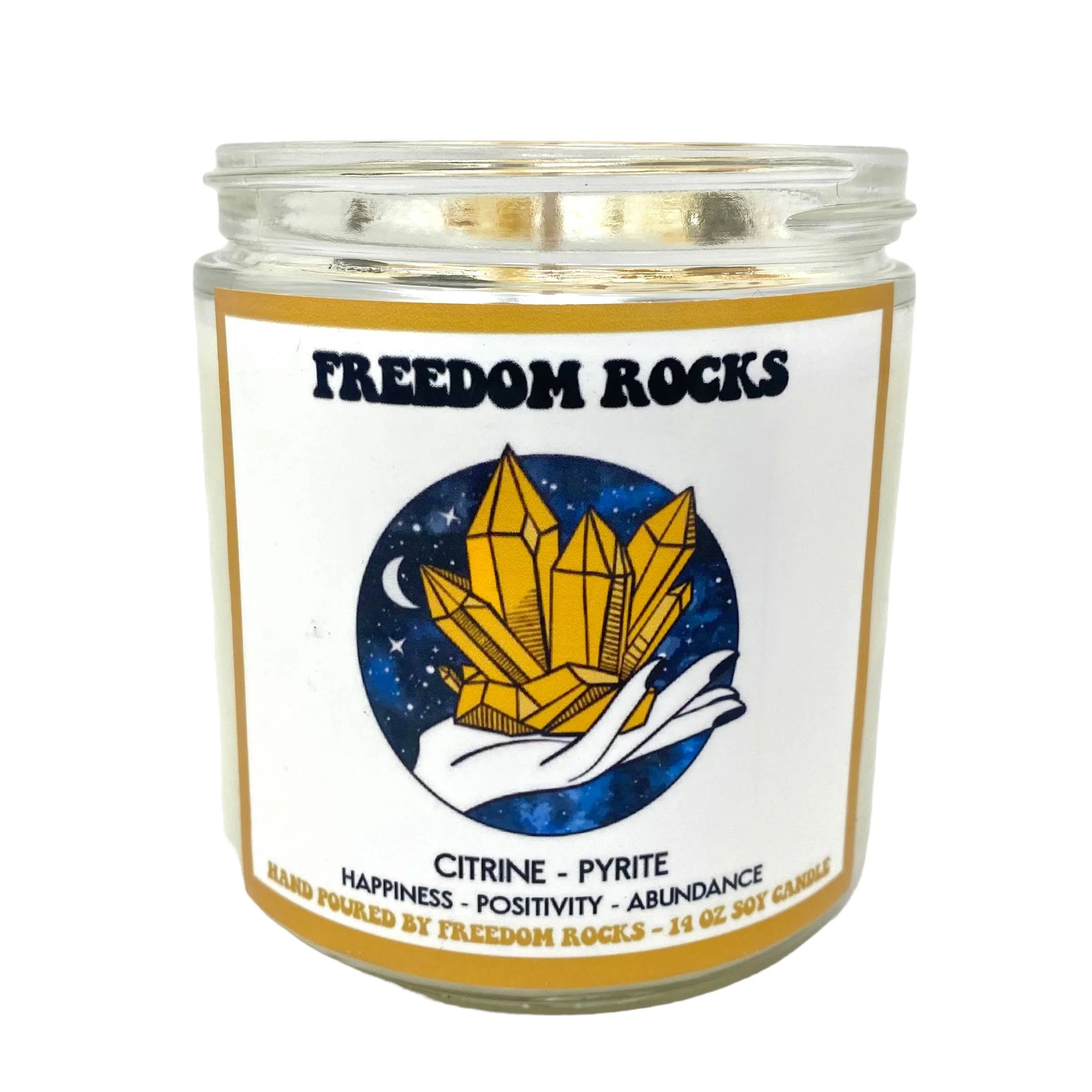 Freedom Rocks Crystal Adorned 14 Ounce Scented Soy Candle