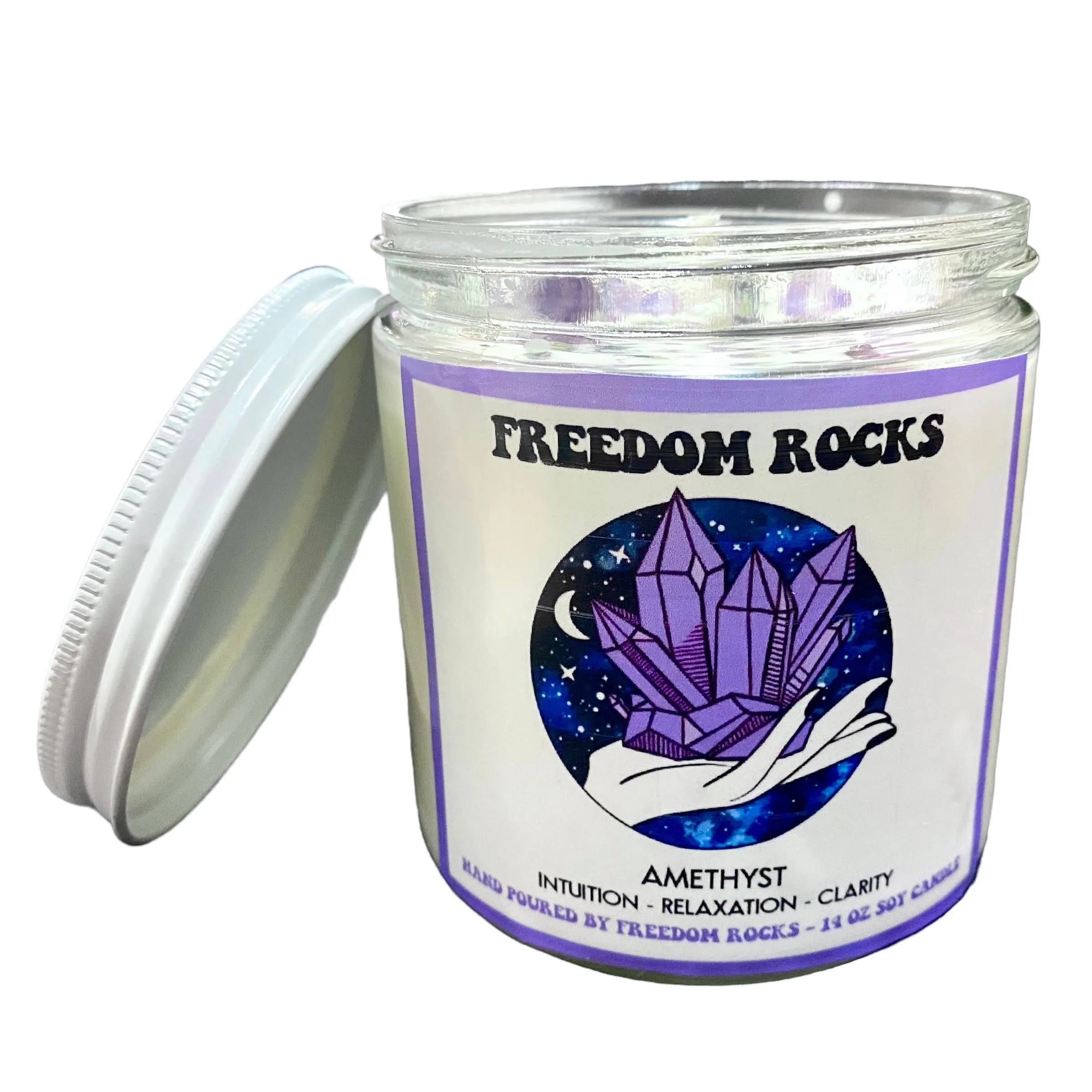 Freedom Rocks Crystal Adorned 14 Ounce Scented Soy Candle