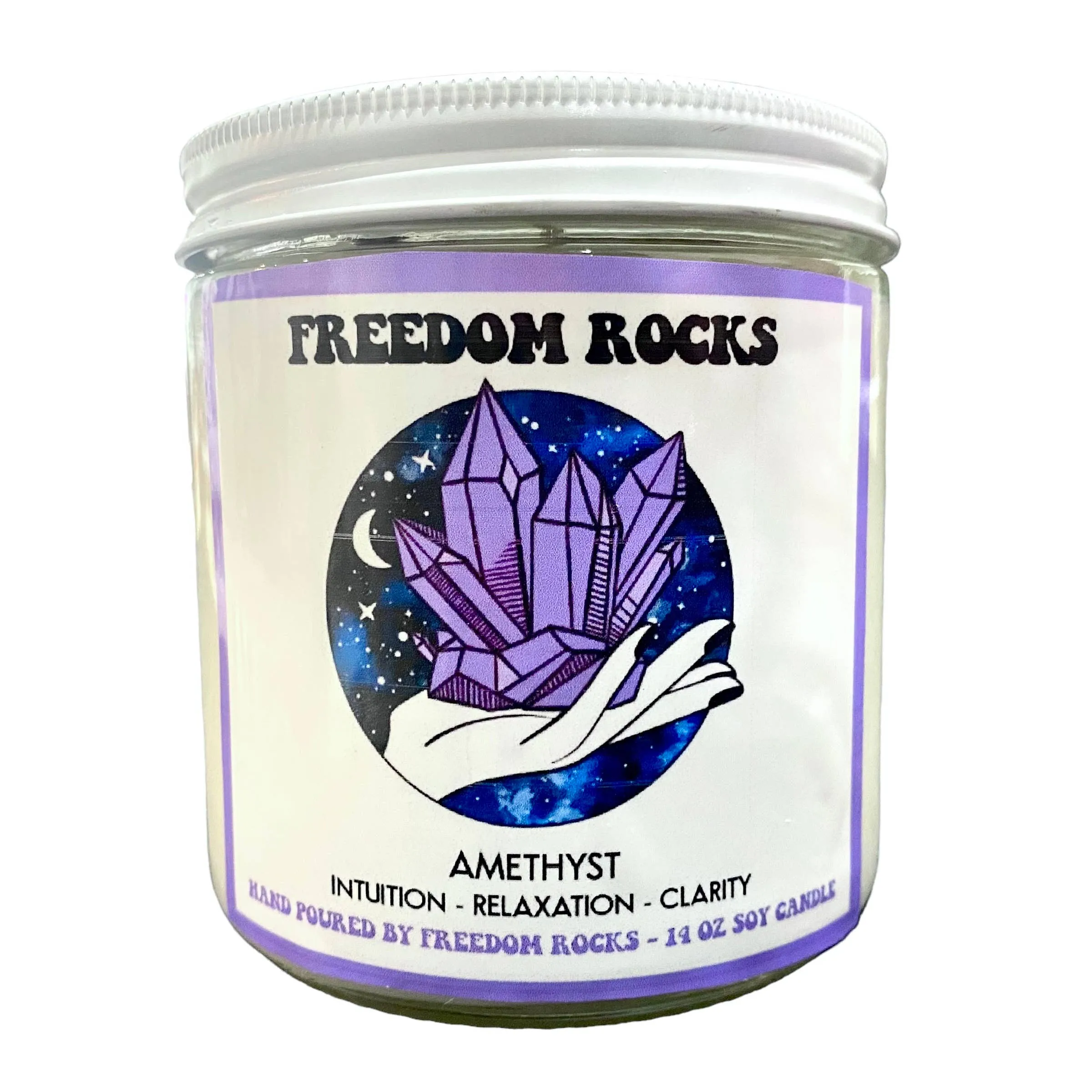 Freedom Rocks Crystal Adorned 14 Ounce Scented Soy Candle