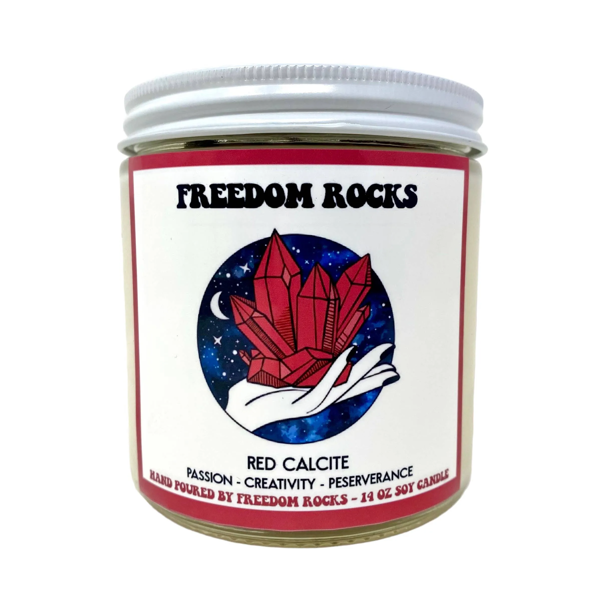 Freedom Rocks Crystal Adorned 14 Ounce Scented Soy Candle