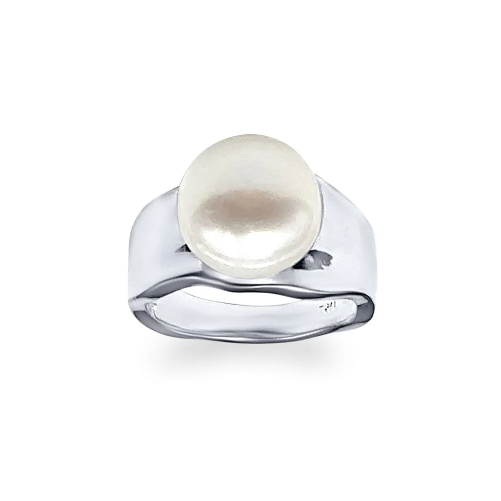 Freshwater Pearl Centre Ring in Sterling Silver
