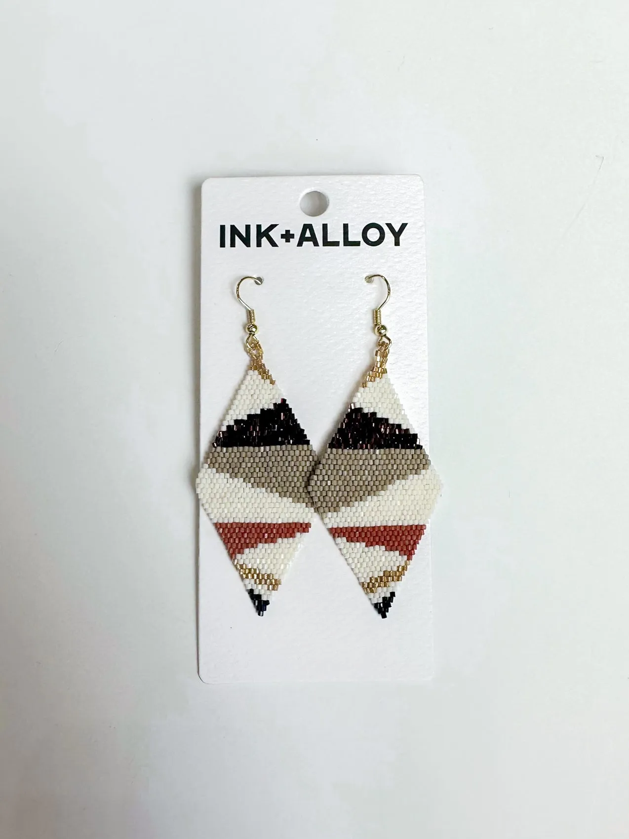 Frida Angled Stripe Beaded Earring