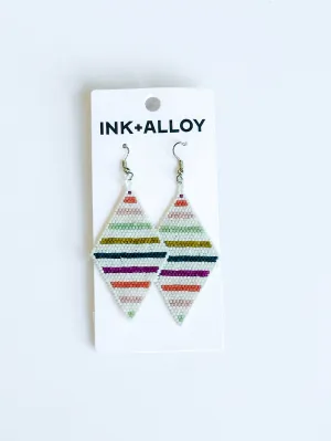 Frida Angled Stripe Beaded Earring