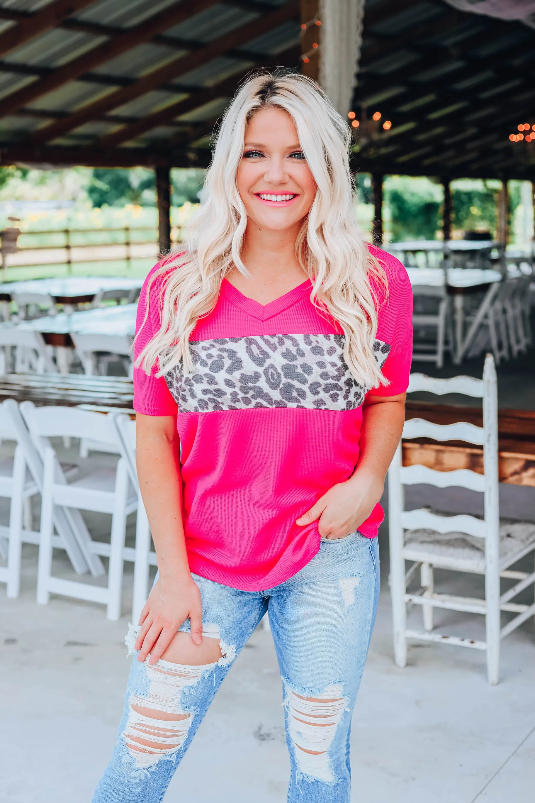 Fun Fuchsia Cheetah Top