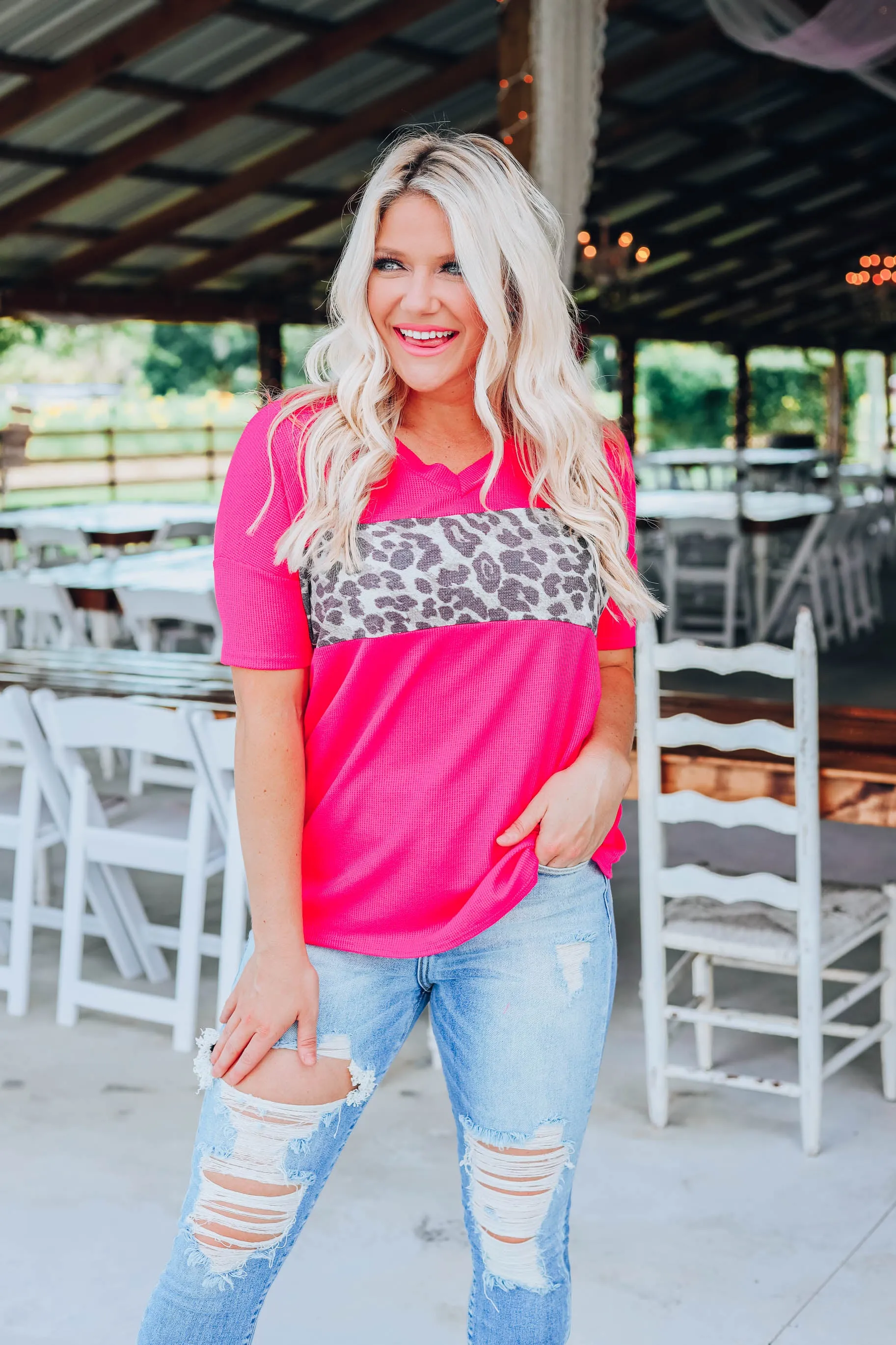 Fun Fuchsia Cheetah Top