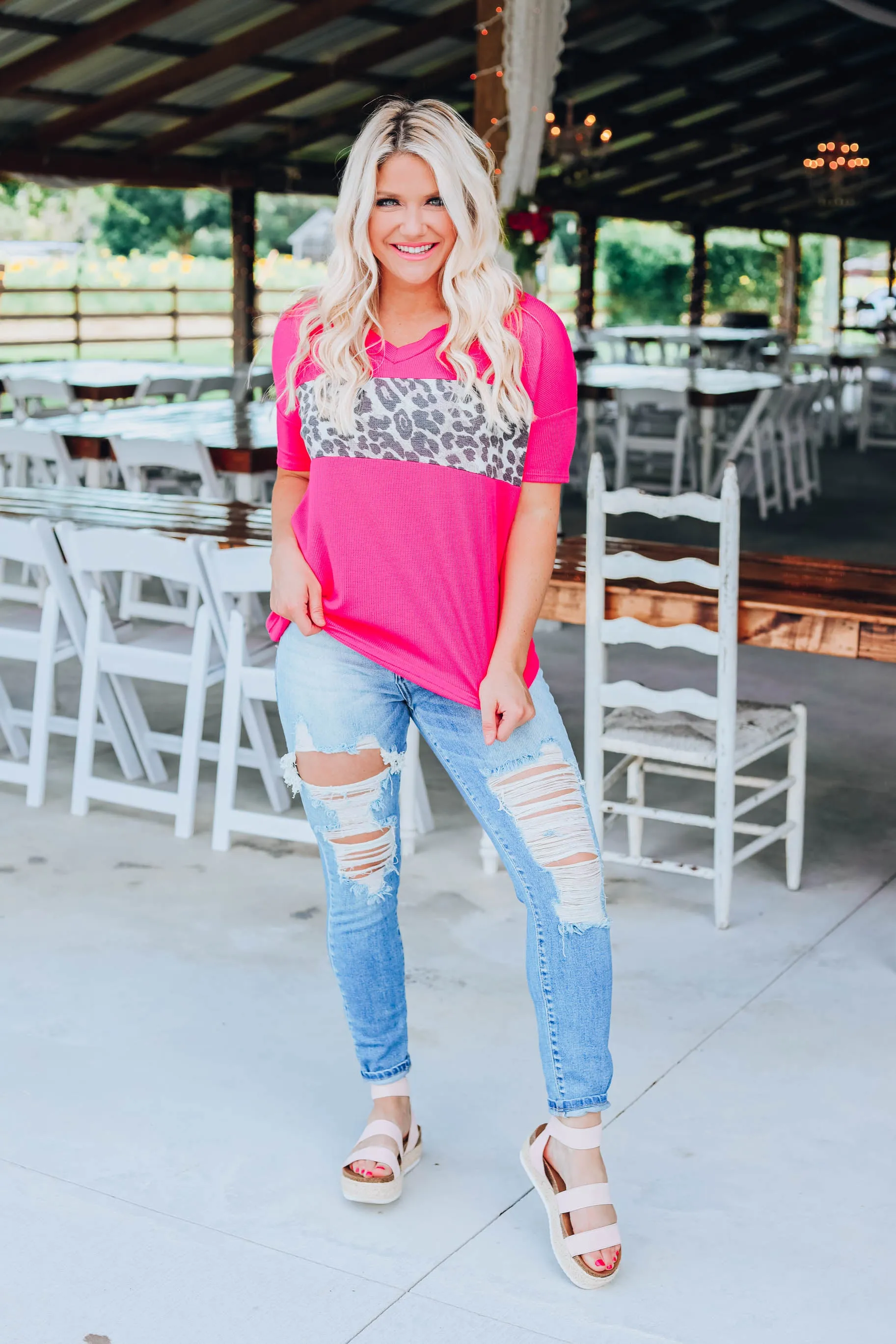 Fun Fuchsia Cheetah Top