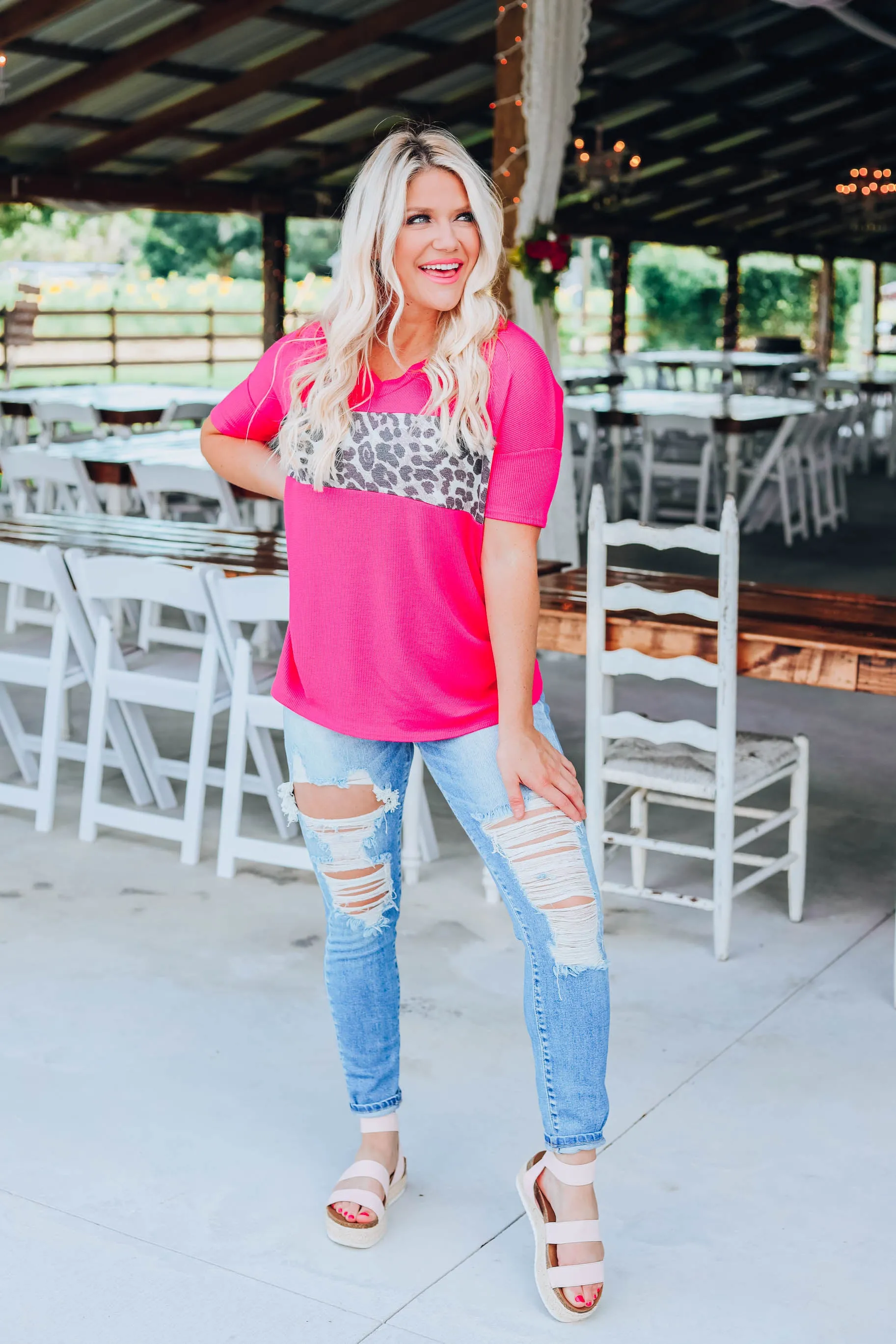 Fun Fuchsia Cheetah Top