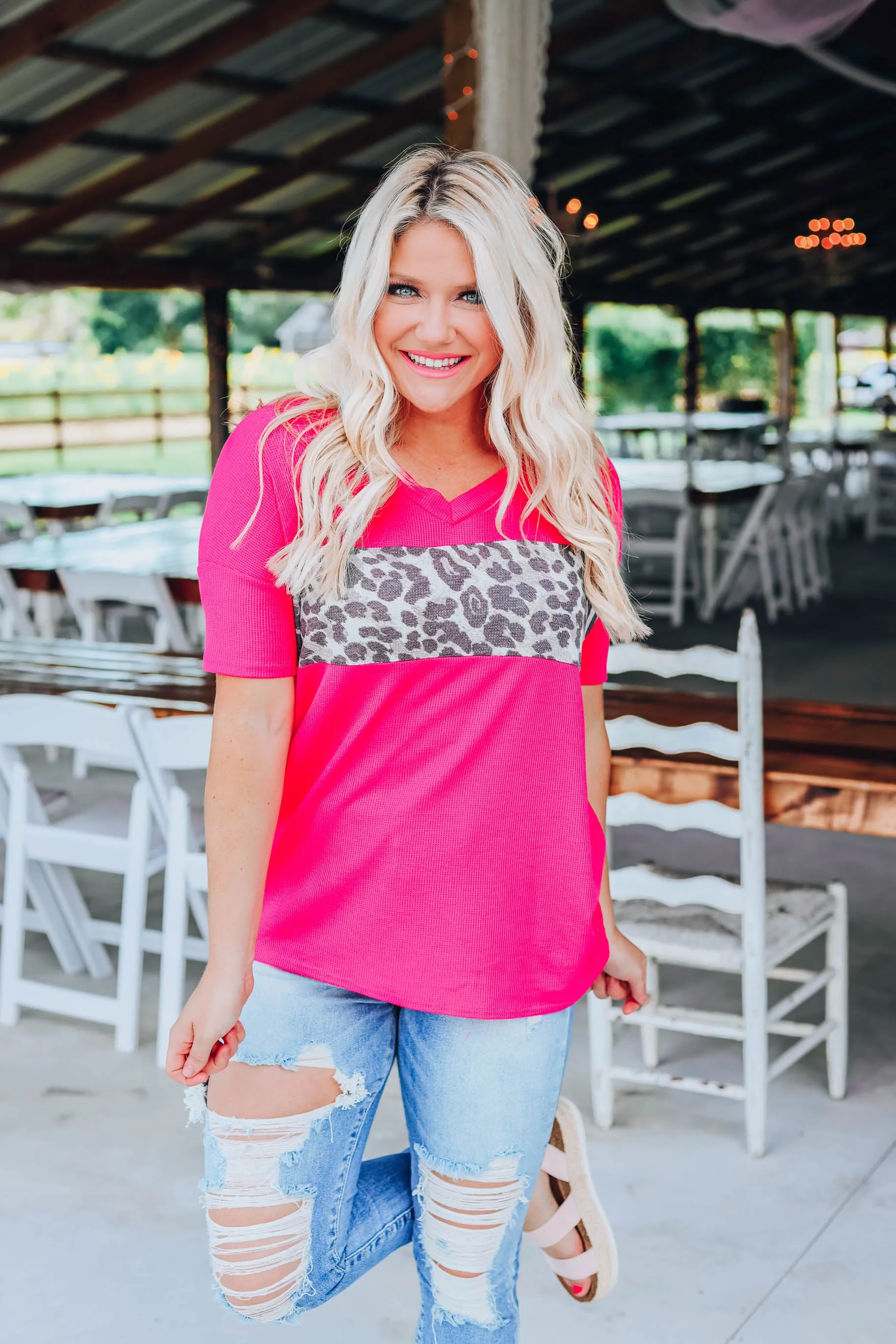 Fun Fuchsia Cheetah Top