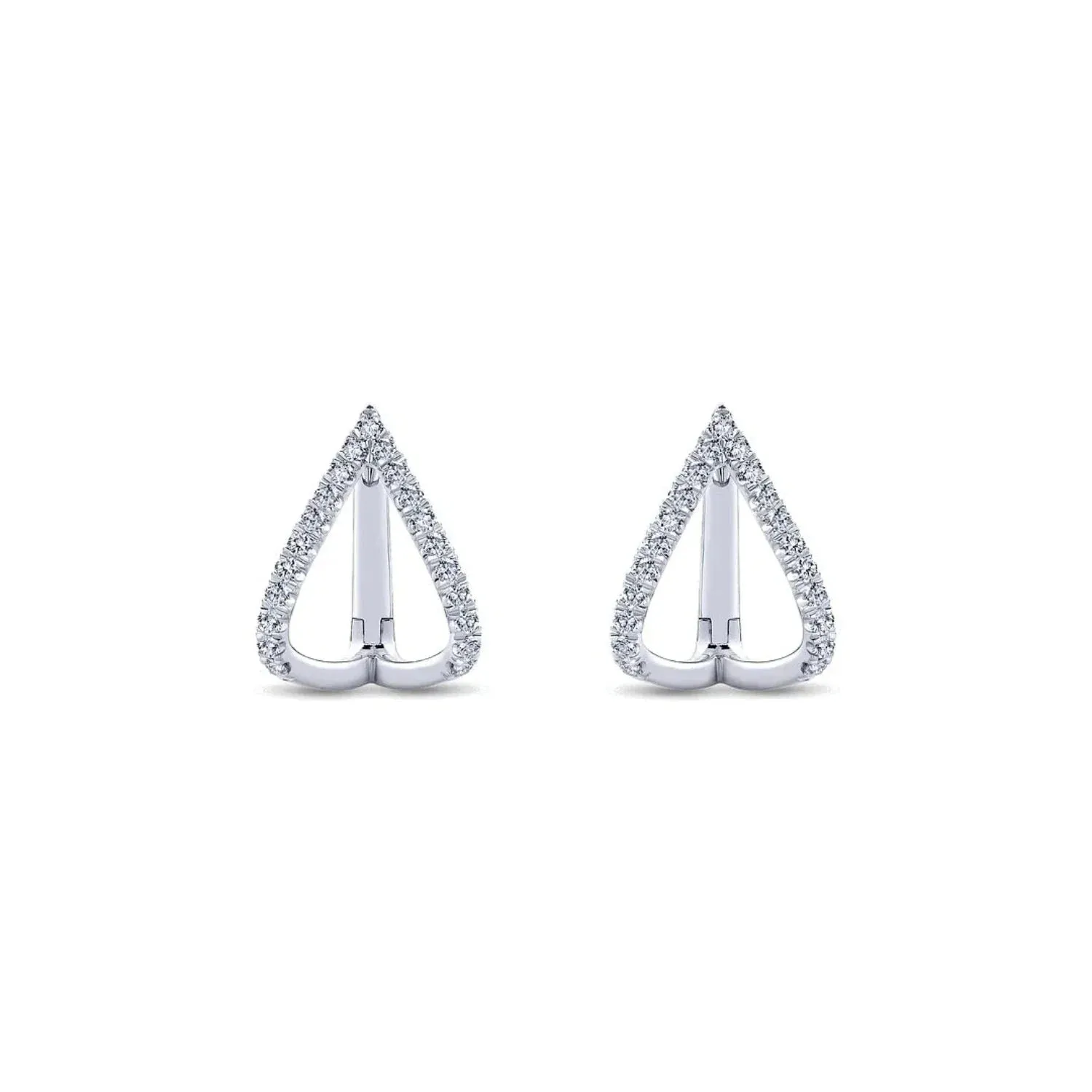 Gabriel & Co. Inverted "V" Diamond Huggie Earrings