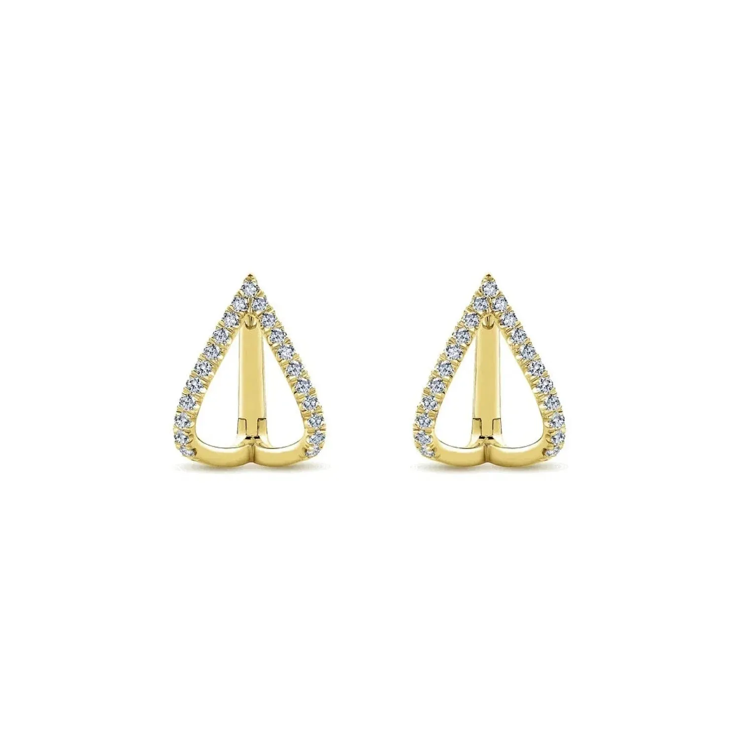 Gabriel & Co. Inverted "V" Diamond Huggie Earrings