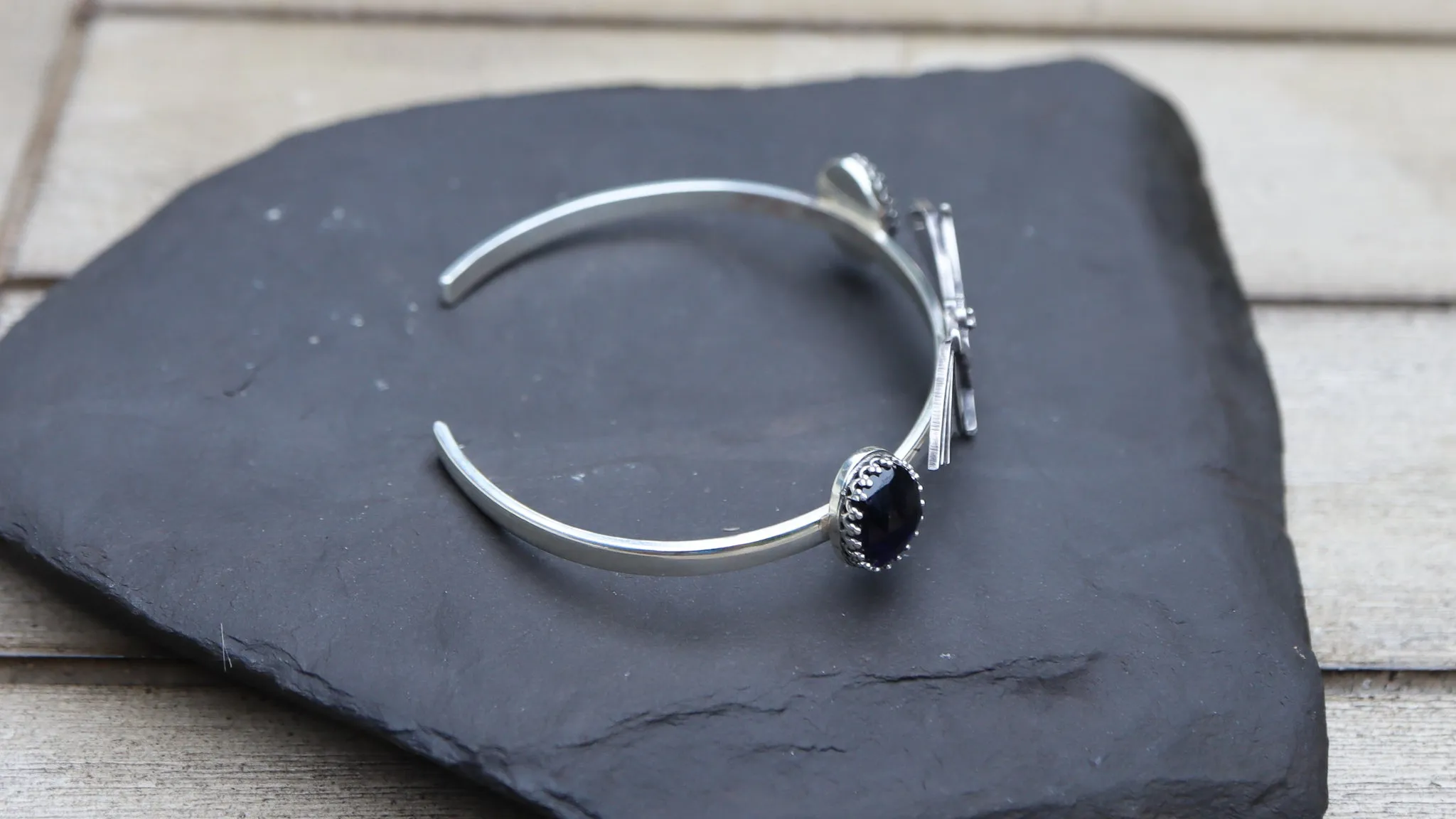 Gemstone Adorned Bat Bracelet