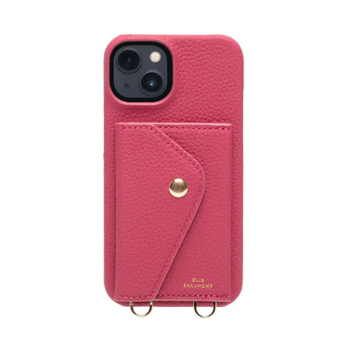 Genuine Leather iPhone Case - Azalea - Distressed Multi Lanyard